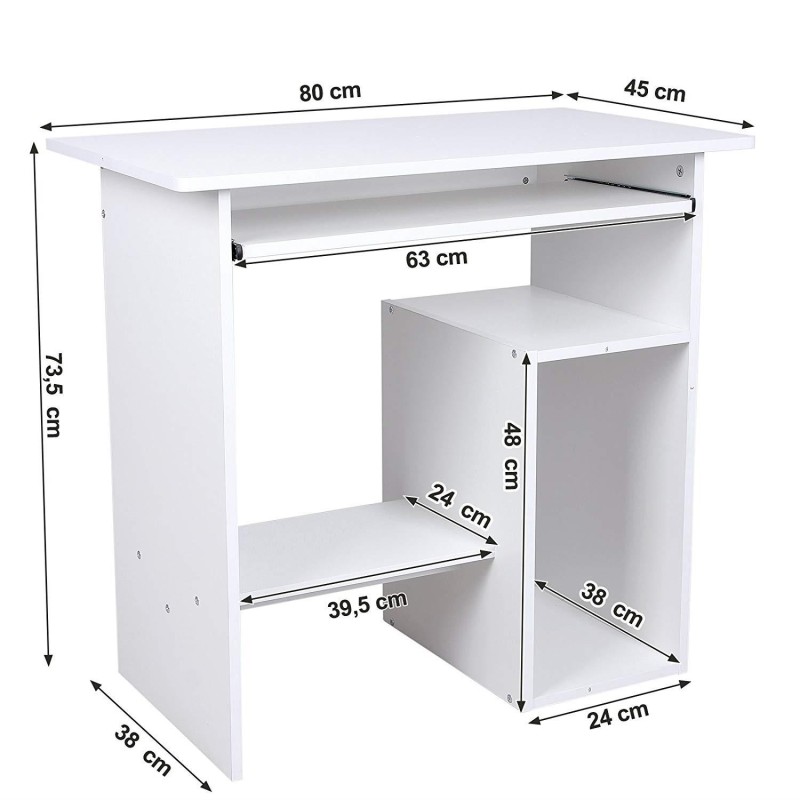 Mesa para Ordenador ORNELA en Madera color Blanco