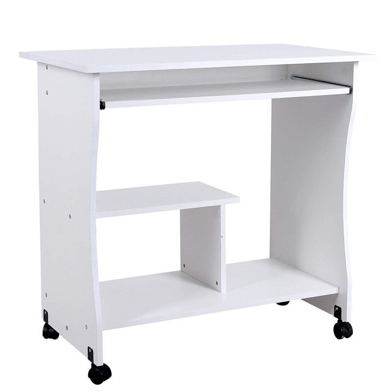 Mesa para Ordenador con Ruedas KIARA en Madera color Negro