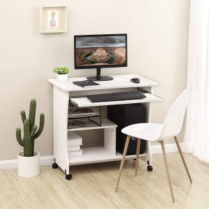 Mesa para Ordenador con Ruedas KIARA en Madera color Negro