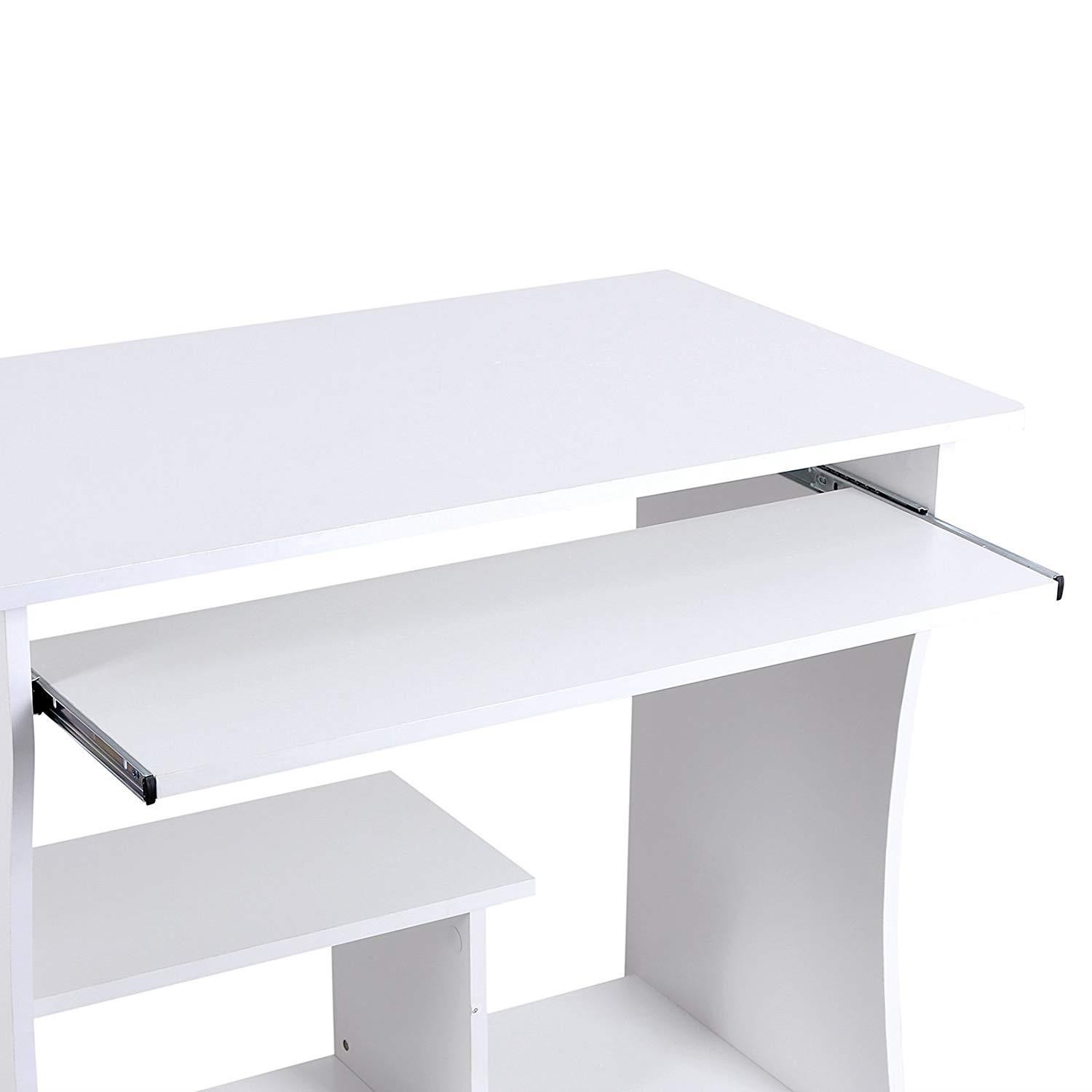 Mesa para Ordenador con Ruedas KIARA, 80x48x76 cm, en Madera color Negro
