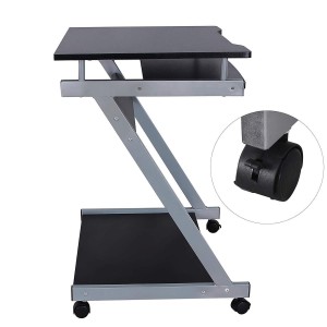 Mesa para Ordenador con Ruedas MANE en Madera color Negro