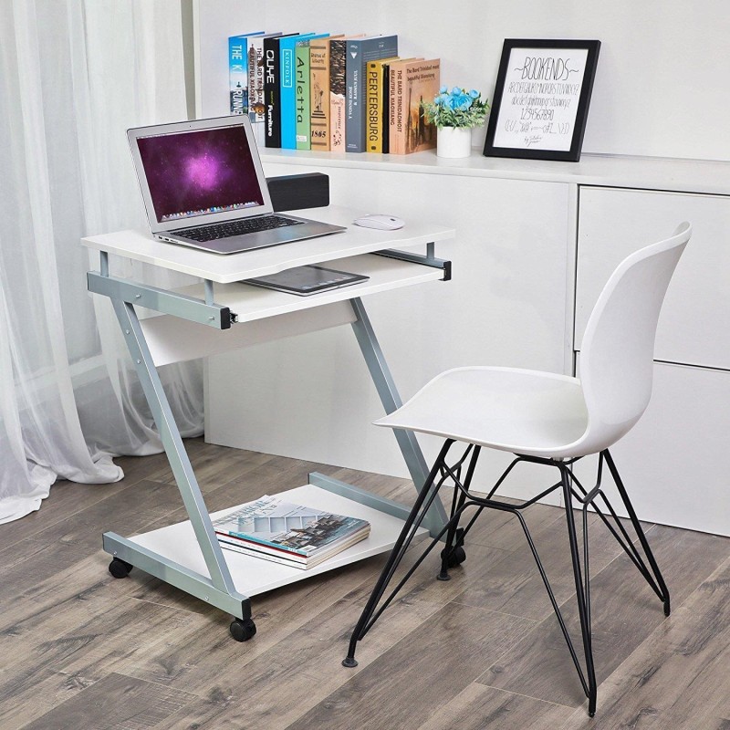 Mesa para Ordenador con Ruedas MANE en Madera color Negro