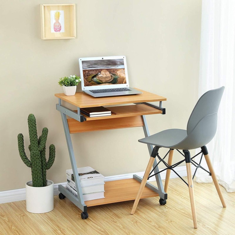 Mesa para Ordenador con Ruedas MANE en Madera color Negro