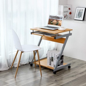 Mesa para Ordenador con Ruedas MANE en Madera color Negro