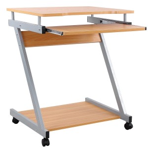 Mesa para Ordenador con Ruedas MANE en Madera color Negro