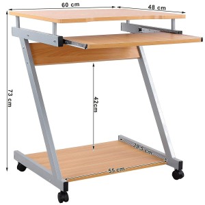 Mesa para Ordenador con Ruedas MANE en Madera color Negro
