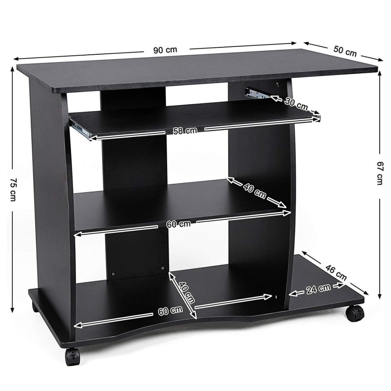 Mesa para Ordenador DAMIAN en Madera color Negro