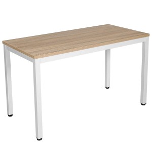 Mesa de oficina LISBET, Estructura Metálica, Superficie de Madera color Roble