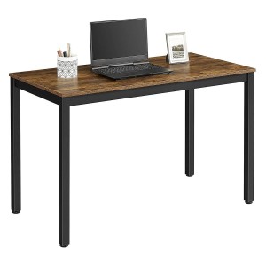Mesa de oficina LISBET, Estructura Metálica, Superficie de Madera color Roble