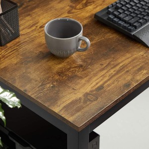 Mesa de oficina LISBET, Estructura Metálica, Superficie de Madera color Roble