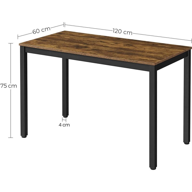 Mesa de oficina LISBET, Estructura Metálica, Superficie de Madera color Roble