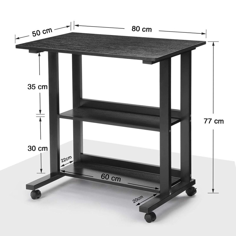 Mesa para Ordenador JOEL en Metal y Madera color Negro