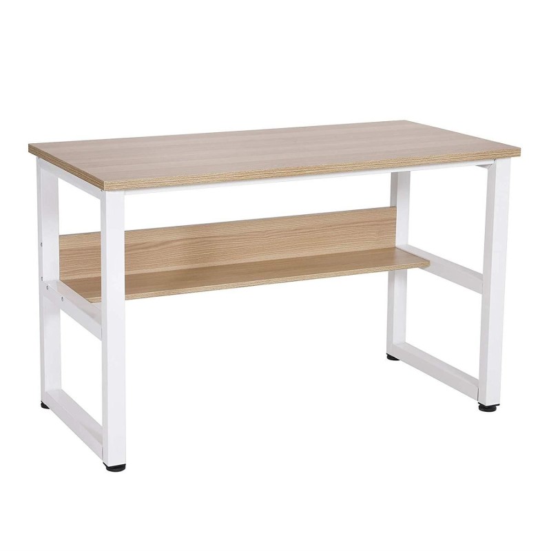 Mesa de oficina ADELIA, Estructura Metálica y Madera color Roble