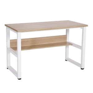Mesa de oficina ADELIA, Estructura Metálica y Madera color Roble