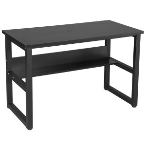 Mesa de oficina ADELIA, Estructura Metálica y Madera color Negro