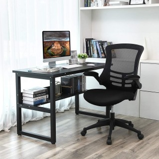 Mesa de oficina ADELIA, Estructura Metálica y Madera color Negro 2