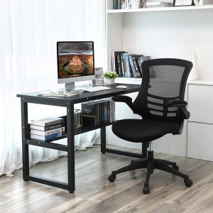 Mesa de oficina ADELIA, Estructura Metálica y Madera color Negro