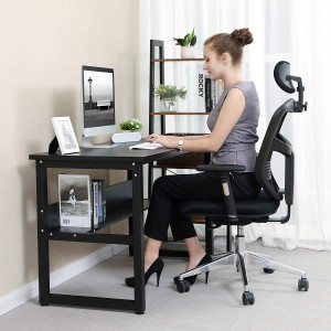 Mesa de oficina ADELIA, Estructura Metálica y Madera color Negro