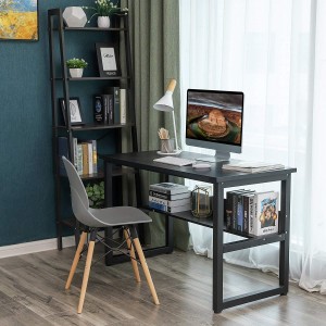 Mesa de oficina ADELIA, Estructura Metálica y Madera color Negro