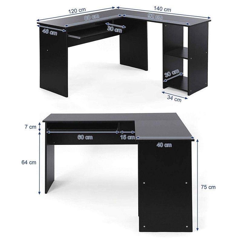 Mesa para Ordenador CLOE en madera color negro