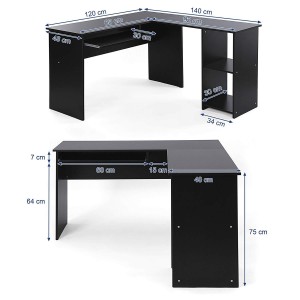 Mesa para Ordenador CLOE en madera color negro