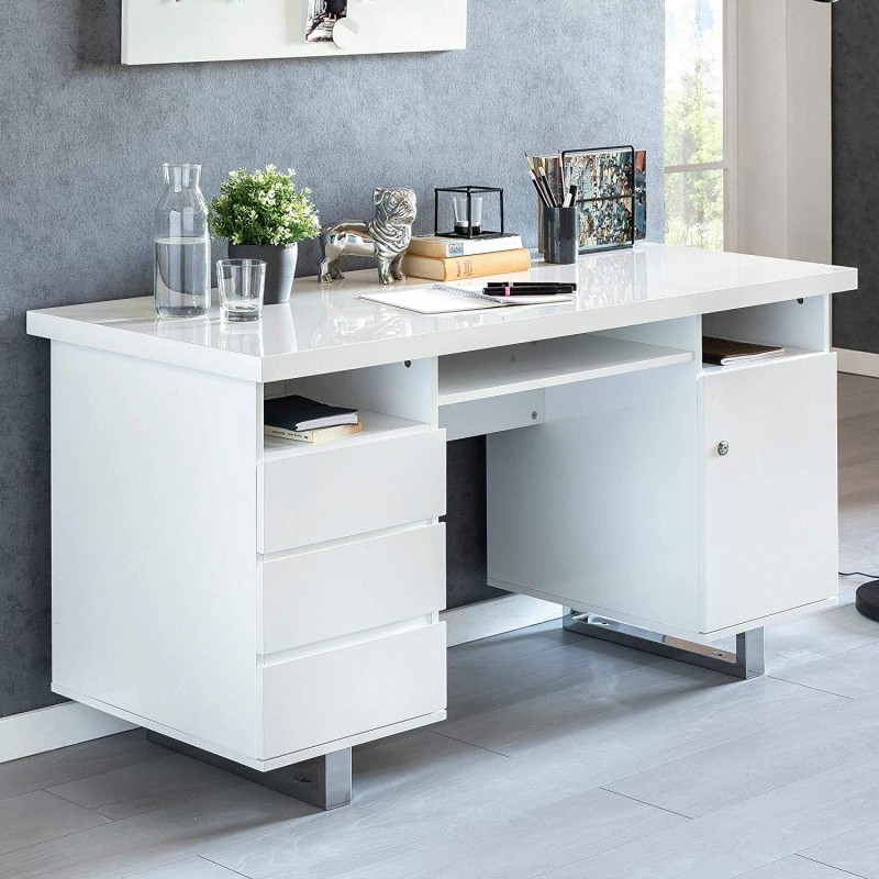 Mesa para Ordenador ABDUL en Madera color Blanco