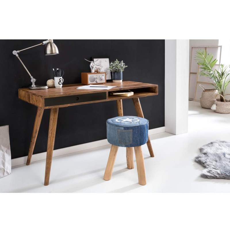 Escritorio ZAIDA de Madera de Elondo y Cajón en Negro