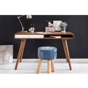 Escritorio ZAIDA de Madera de Elondo y Cajón en Negro