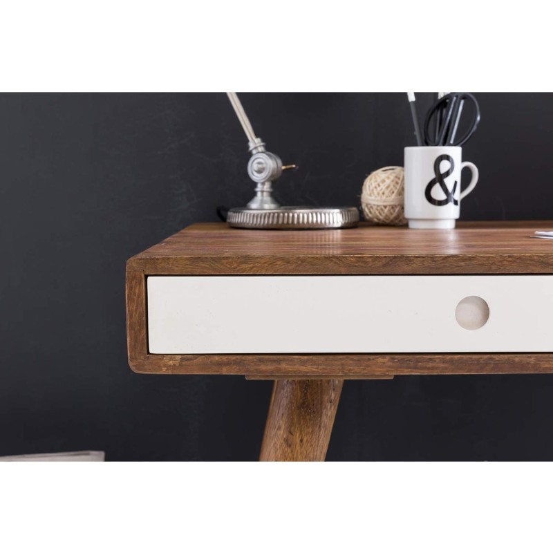 Escritorio ZAIDA de Madera de Elondo y Cajón en Negro