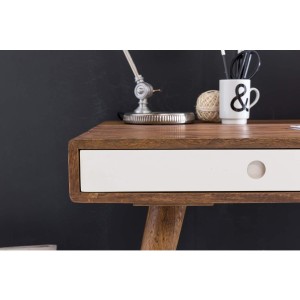 Escritorio ZAIDA de Madera de Elondo y Cajón en Negro