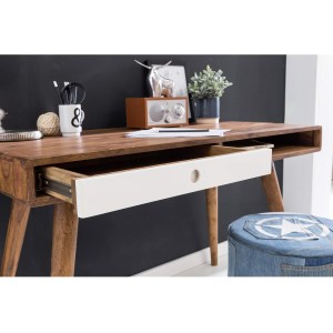 Escritorio ZAIDA de Madera de Elondo y Cajón en Negro