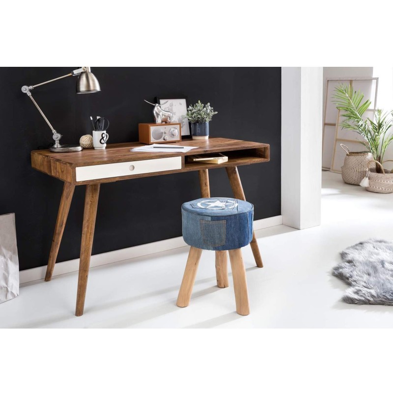 Escritorio ZAIDA de Madera de Elondo y Cajón en Negro