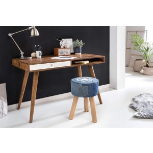 Escritorio ZAIDA de Madera de Elondo y Cajón en Negro