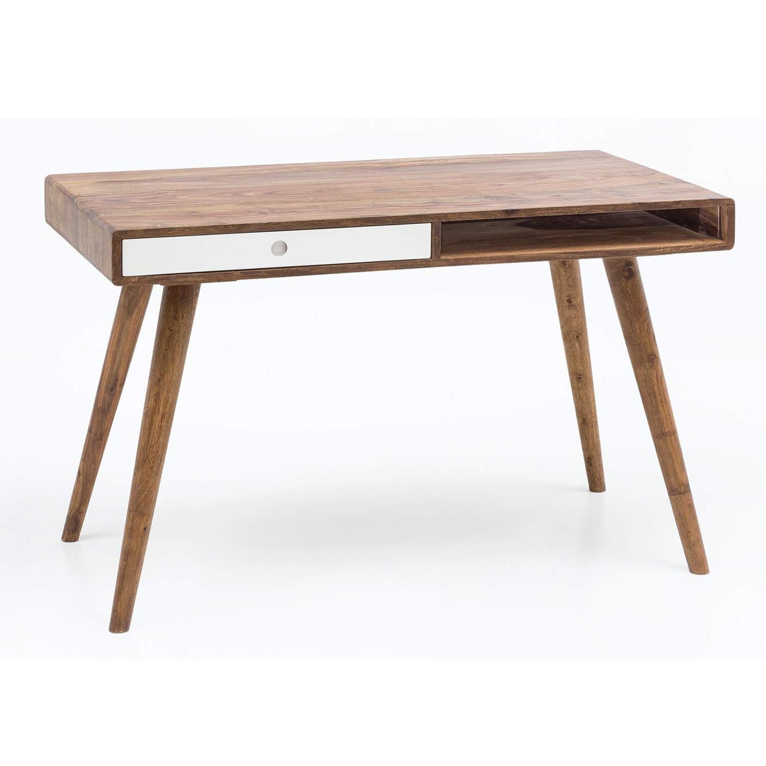 Escritorio ZAIDA, Dimensiones 120x60x75 cm, Madera de Elondo y Cajón en Negro