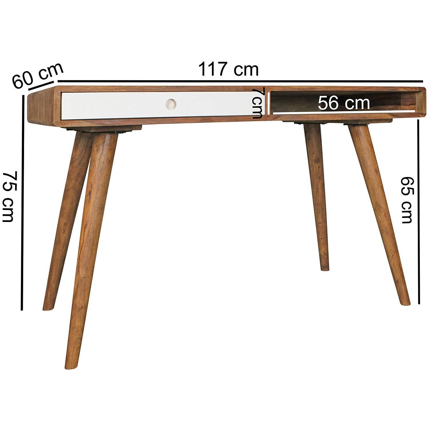Escritorio ZAIDA, Dimensiones 120x60x75 cm, Madera de Elondo y Cajón en Negro