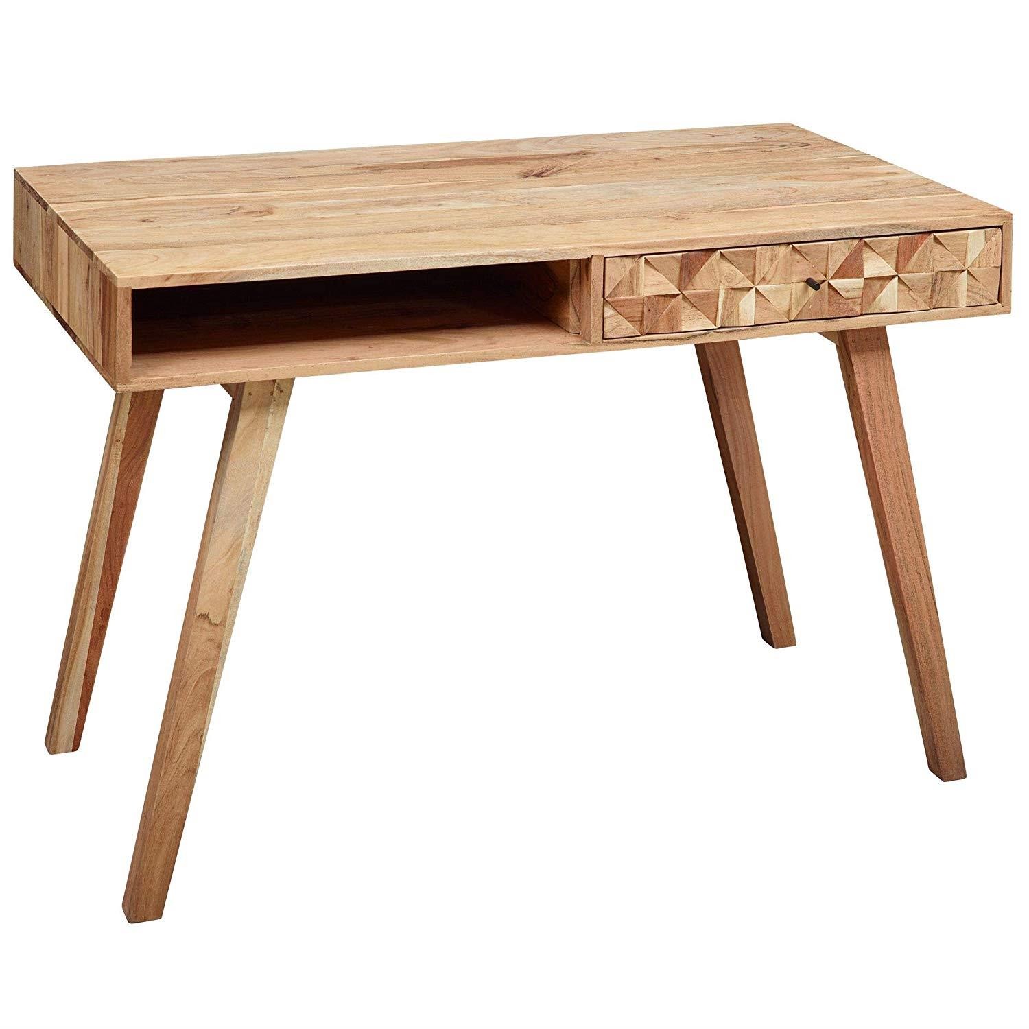 Escritorio AMINA, Dimensiones 115x60x77 cm, Hecho a Mano con Madera de Acacia