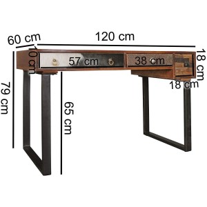Escritorio ALMU, Patas Metálicas, Madera de Mango