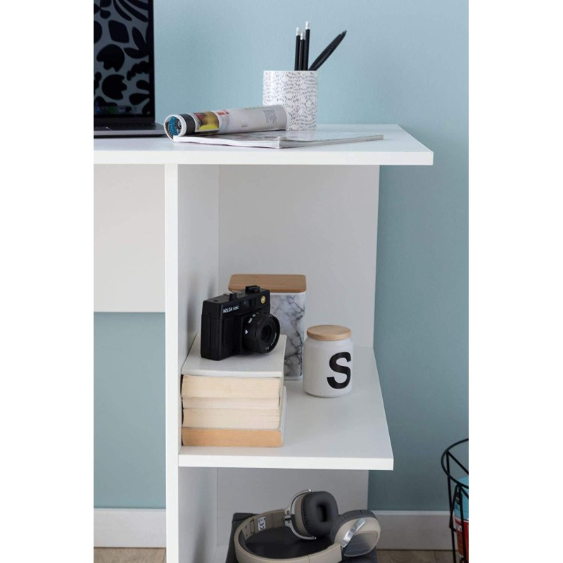 Mesa para Ordenador YASIRA en Madera color Blanco