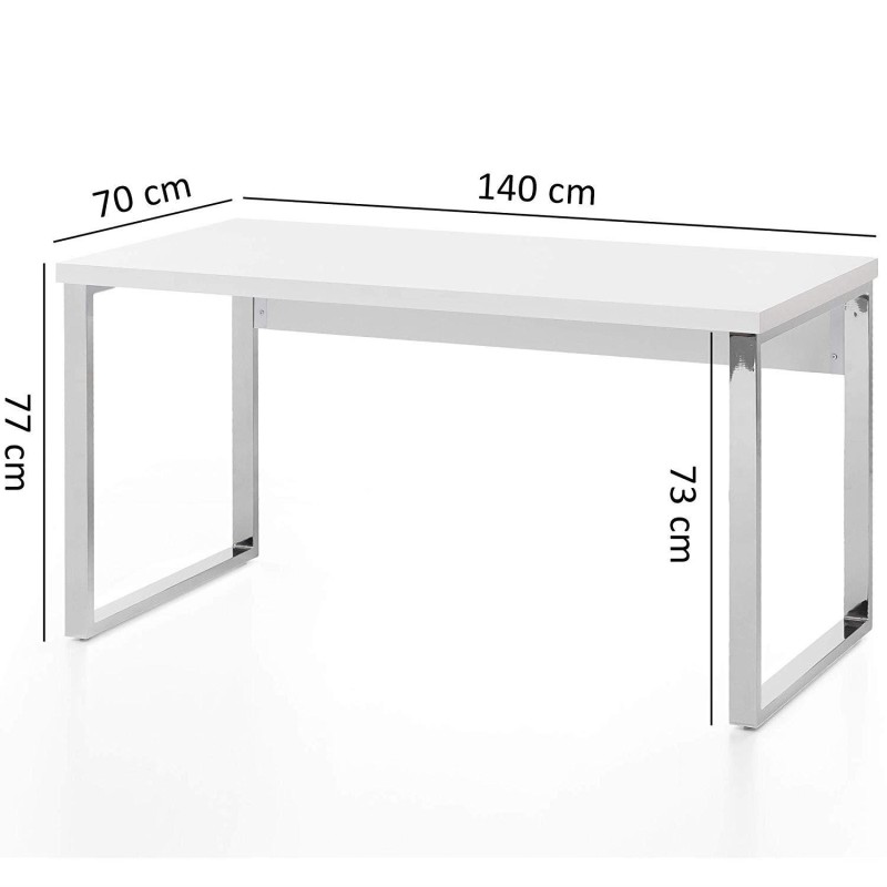 Mesa de oficina ANISA, Estructura Metálica y Madera color Blanco