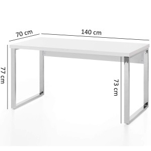 Mesa de oficina ANISA, Estructura Metálica y Madera color Blanco