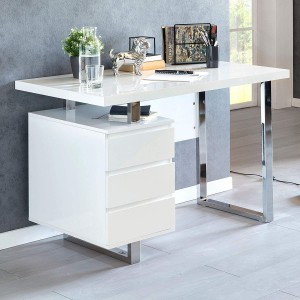 Mesa para Ordenador HANA en Madera color Blanco