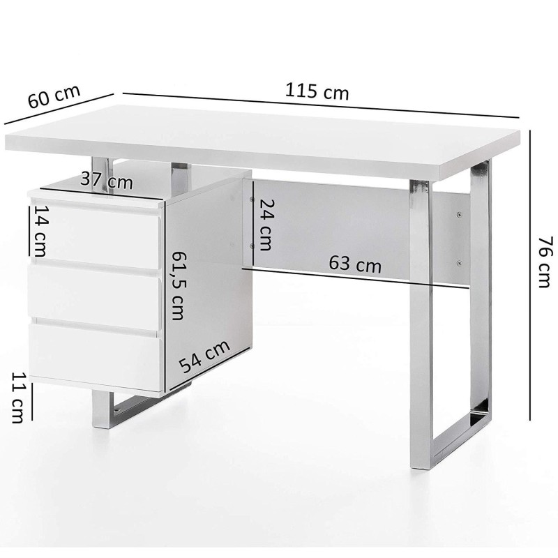 Mesa para Ordenador HANA en Madera color Blanco