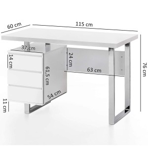 Mesa para Ordenador HANA en Madera color Blanco