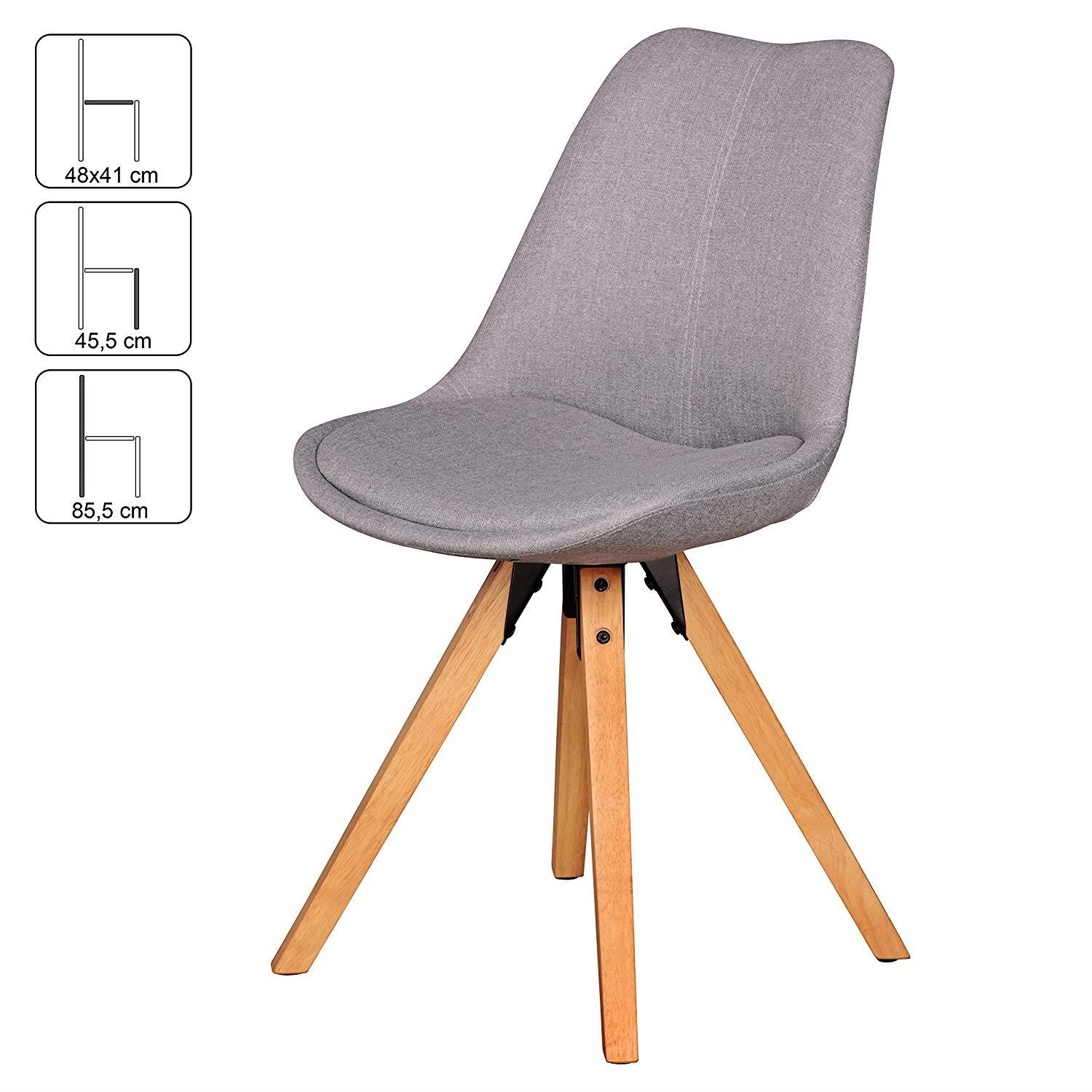 Lote de 2 Sillas de Confidente KARIMA, Patas de Madera Claras, Tela color Amarillo