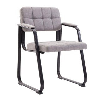 Silla de Confidente CABANA, Estructura Metálica y Tela Gris
