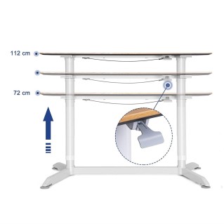 Mesa Elevable ZAIRA, Estructura Metálica y Madera color Roble 2