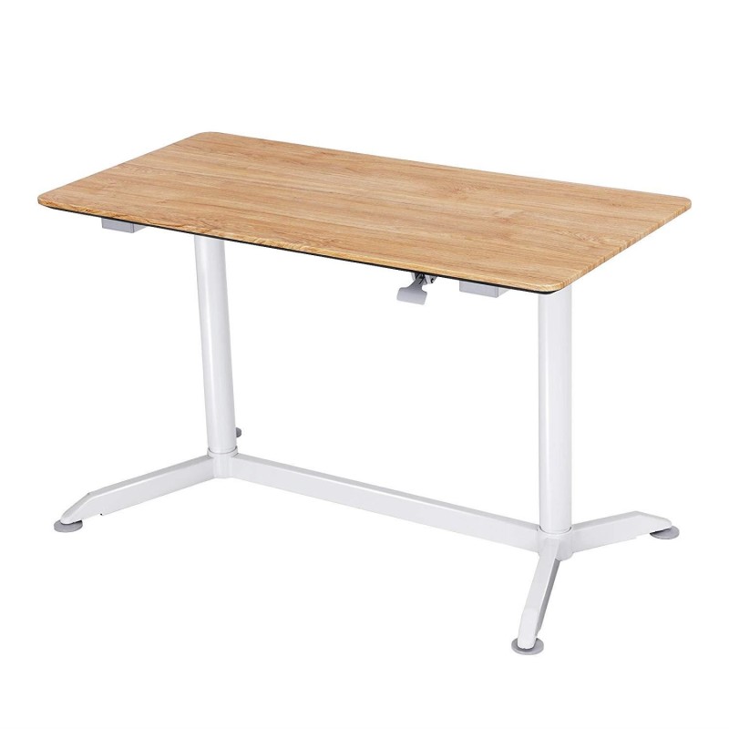 Mesa Elevable ZAIRA, Estructura Metálica y Madera color Roble