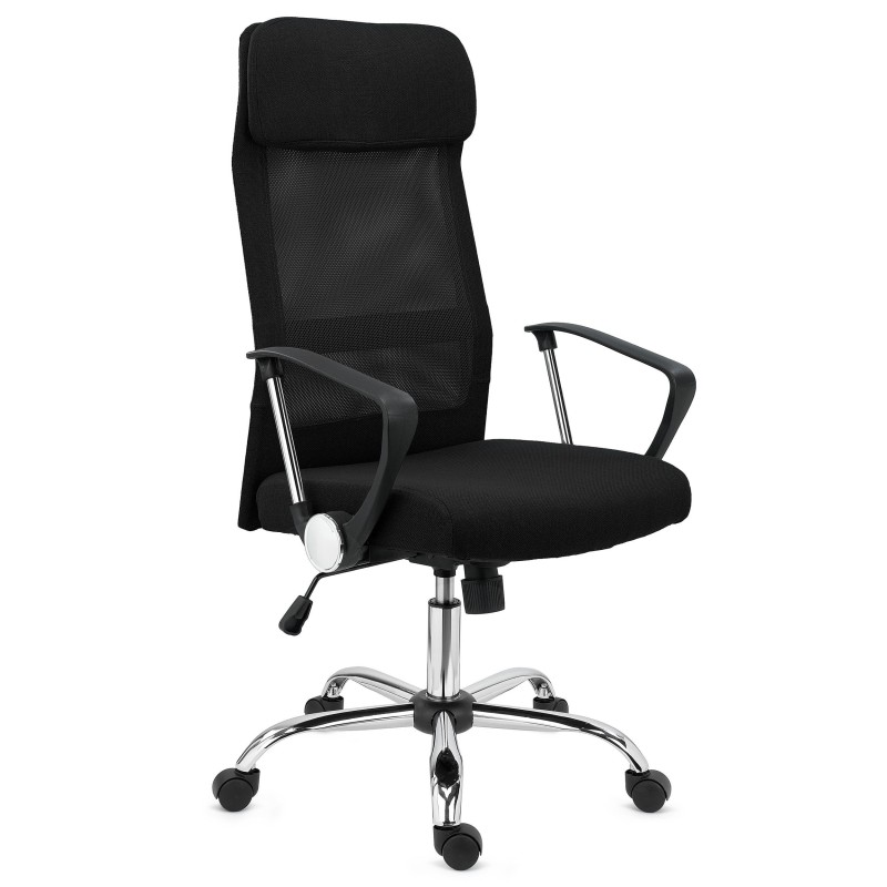 Silla de Oficina CAIRO, reposacabezas acolchado, en negro