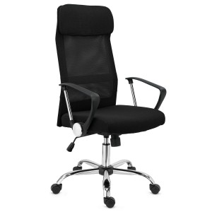 Silla de Oficina CAIRO, reposacabezas acolchado, en negro