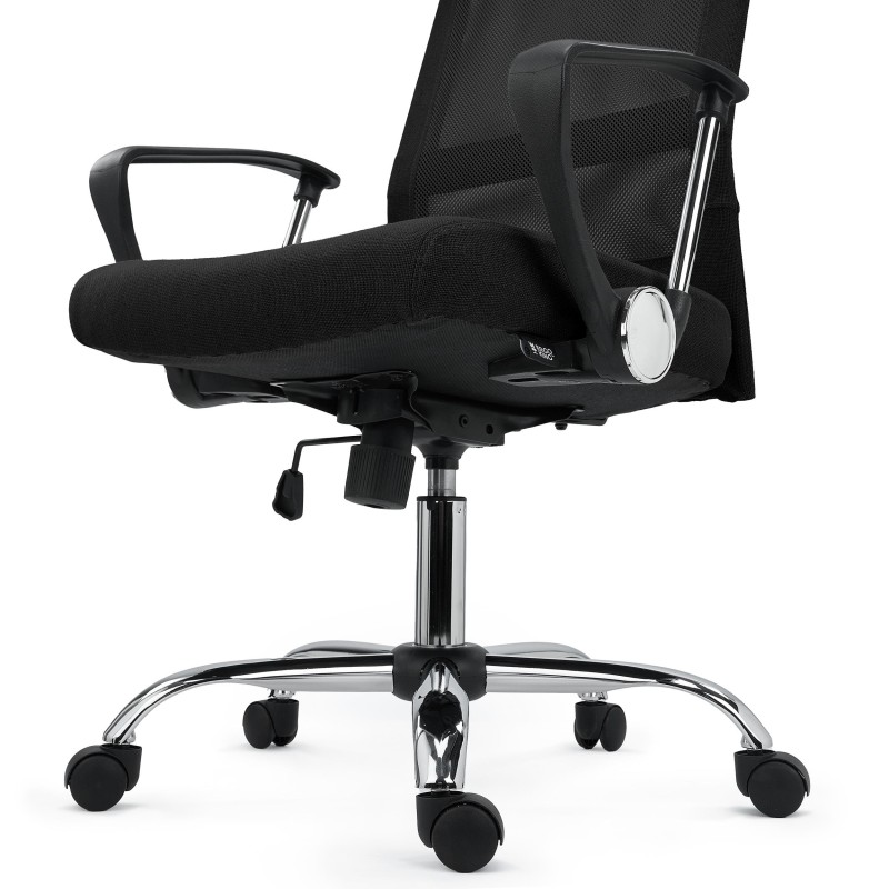 Silla de Oficina CAIRO, reposacabezas acolchado, en negro